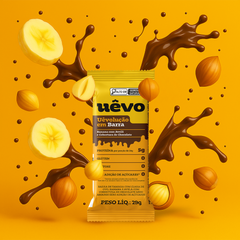 Uêvolução em Barra - Banana com Avelã - Cobertura de Chocolate 29g - 10un
