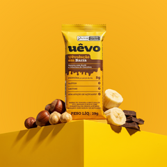 Uêvolução em Barra - Banana com Avelã - Cobertura de Chocolate 29g - 10un
